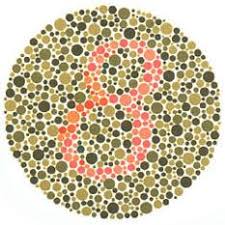 Ishihara test plate-2. Normal person see it as 8 while person with Red-green deficiency see it as 3