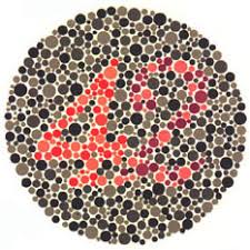 Ishihara test plate-23. Normal person will see it as 42 while person with Protanopia or protanomaly will see it as 2 and patient with Deuteranopia or deuteranomaly will see it as 4