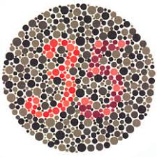 Ishihara test plate-24. Normal person will see it as 35 while person with Protanopia or protanomaly will see it as 5 and patient with Deuteranopia or deuteranomaly will see it as 3