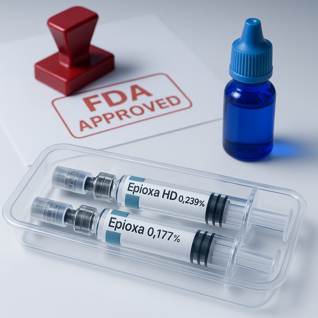 Glaukos Epioxa FDA approval, the first epi-on corneal cross-linking treatment for progressive keratoconus.